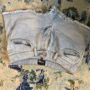 Button up jean shorts